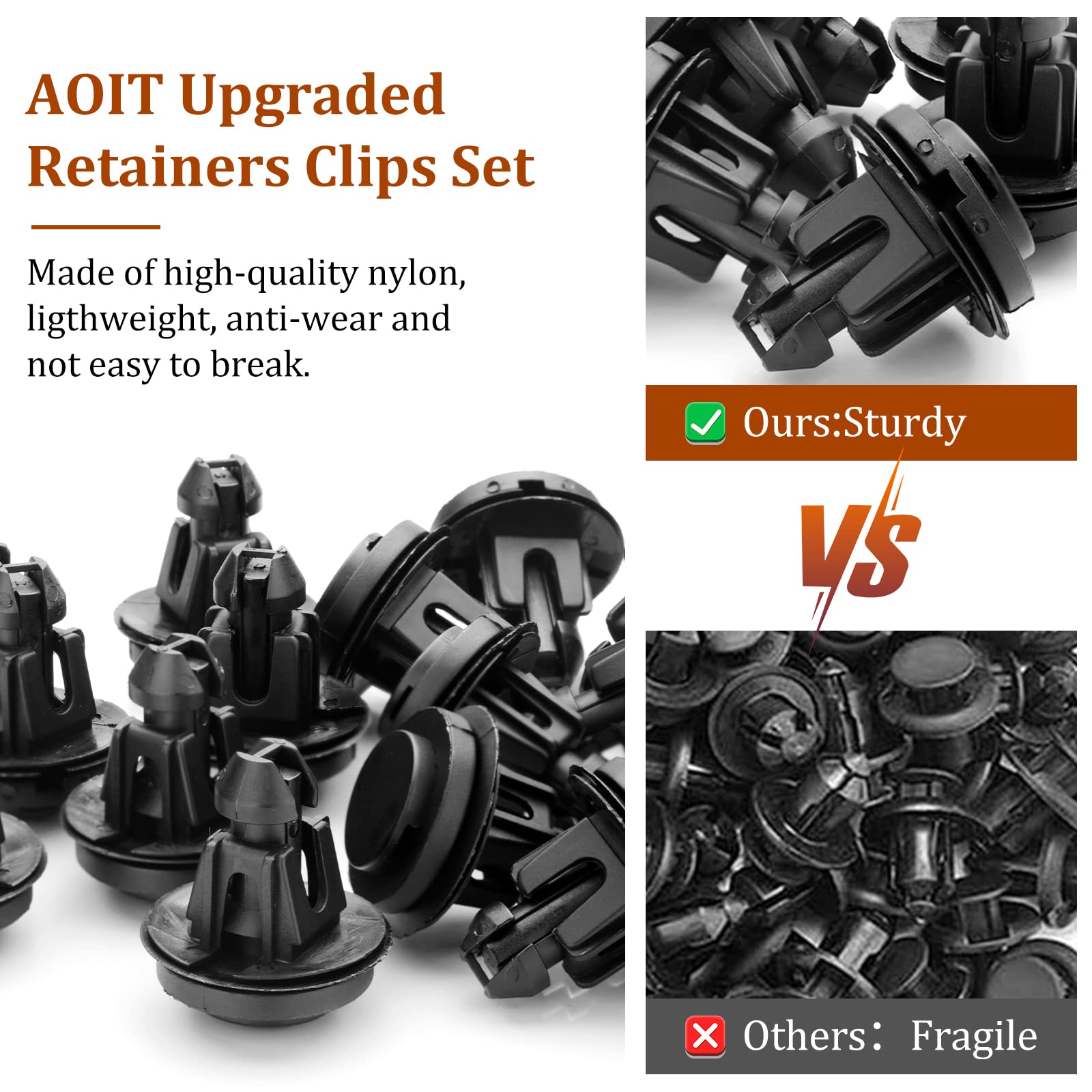 Aoit 15 Sets Air Deflecter Retainer Clips & Grommets, Front Bumper Clip Compatible With Che Vrolet Silverado Colorado Avalanche G Mc Sierra Yukon, Retainer Clips Replace G M 15733971 & 15733970